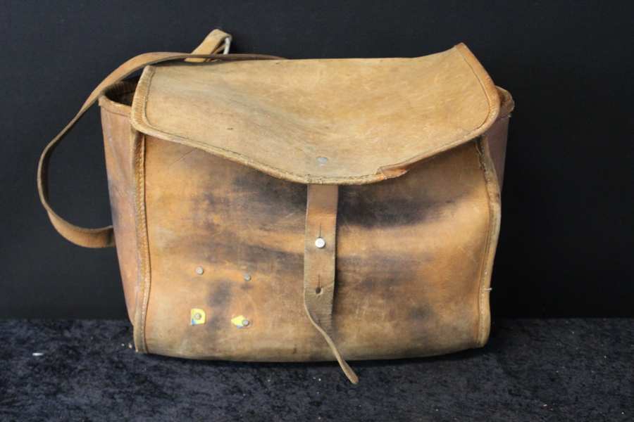 Vintage läder handgjord axelväska bag